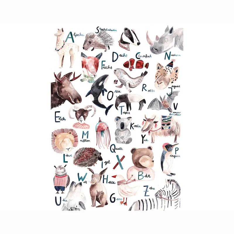 ABC Poster Tiere DIN A2