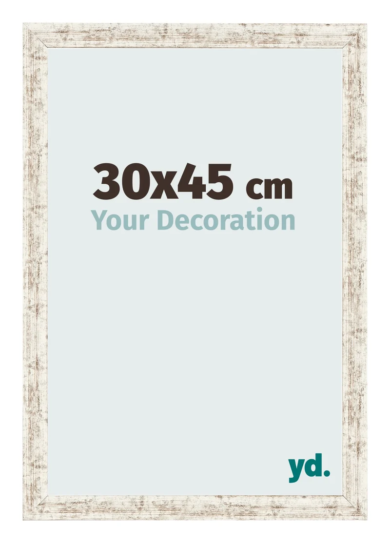 Bilderrahmen 30x45 cm - Weiß Vintage - MDF - Bologna