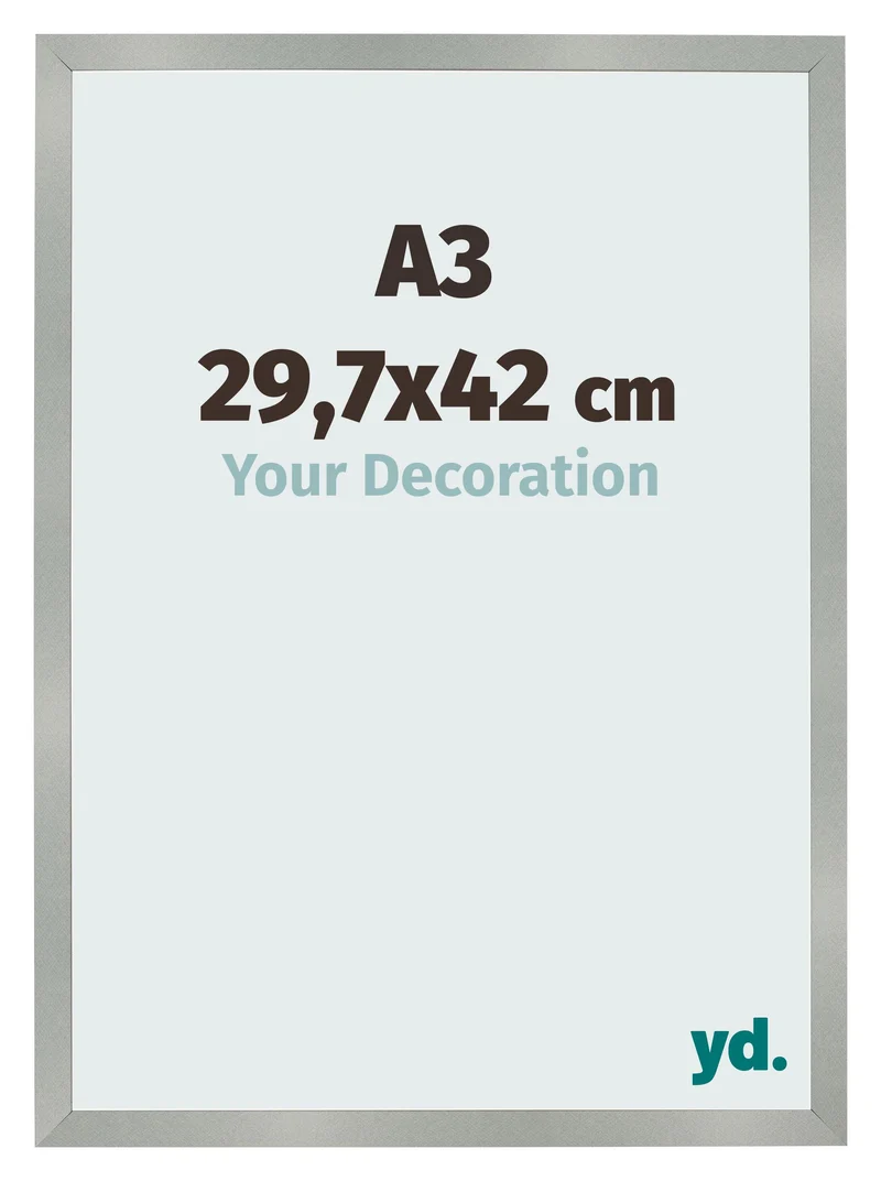 Bilderrahmen A3 - 29,7x42 cm - Aluminium Gebürstet - MDF - Bologna