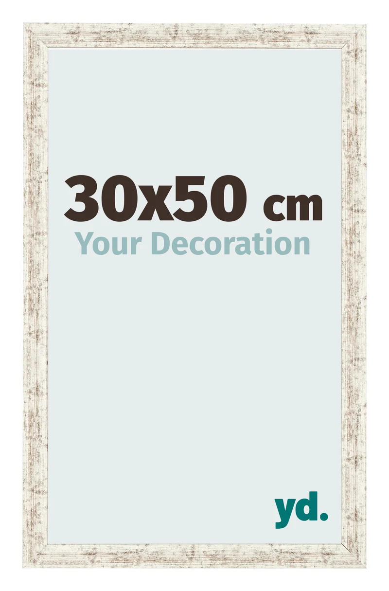 Bilderrahmen 30x50 cm - Weiß Vintage - MDF - Bologna