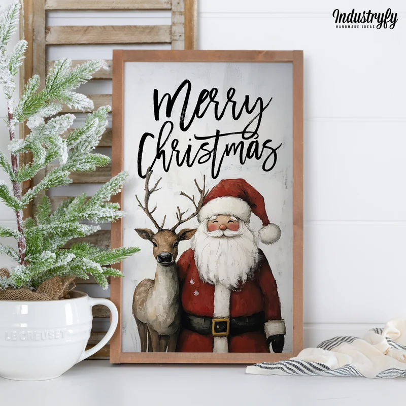 Landhaus Schild | Merry Christmas Santa No2