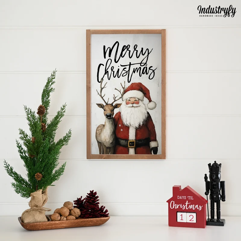 Landhaus Schild | Merry Christmas Santa No2