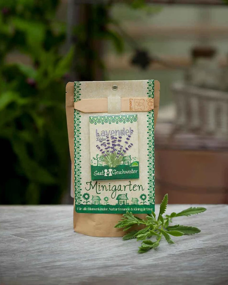 Bio Lavendel Minigarten Blumen DIY Anzuchtset