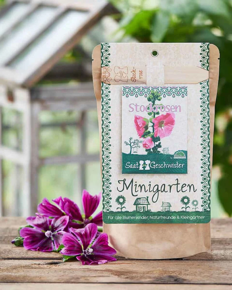Stockrose Minigarten Blumen Anzucht Set