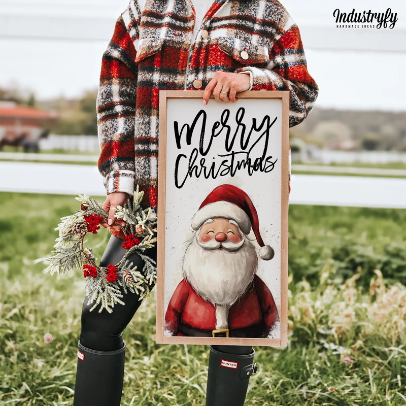 Landhaus Schild | Merry Christmas Santa No1