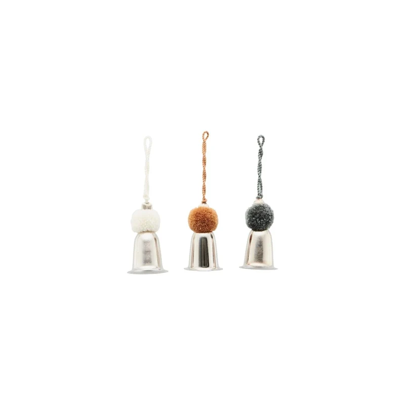 Glocke mit Pompom Weihnachtsdeko 7 cm