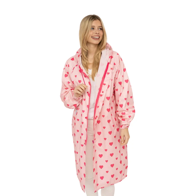 Regenmantel - Love - rosa pink