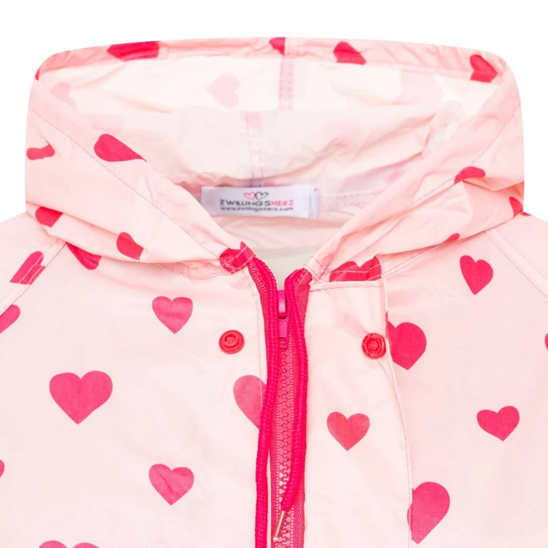 Regenmantel - Love - rosa pink