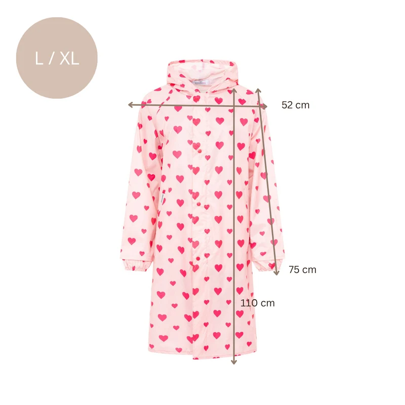 Regenmantel - Love - rosa pink