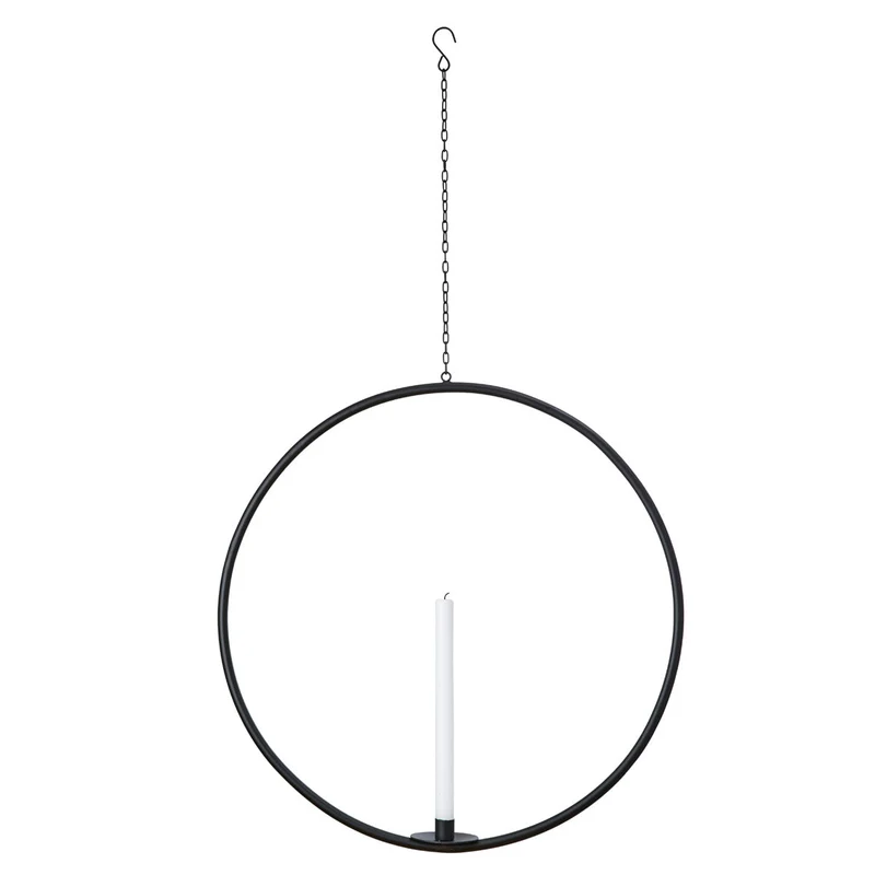 Dekoring mit Kerzenständer AXEL Eisen Schwarz 55 cm