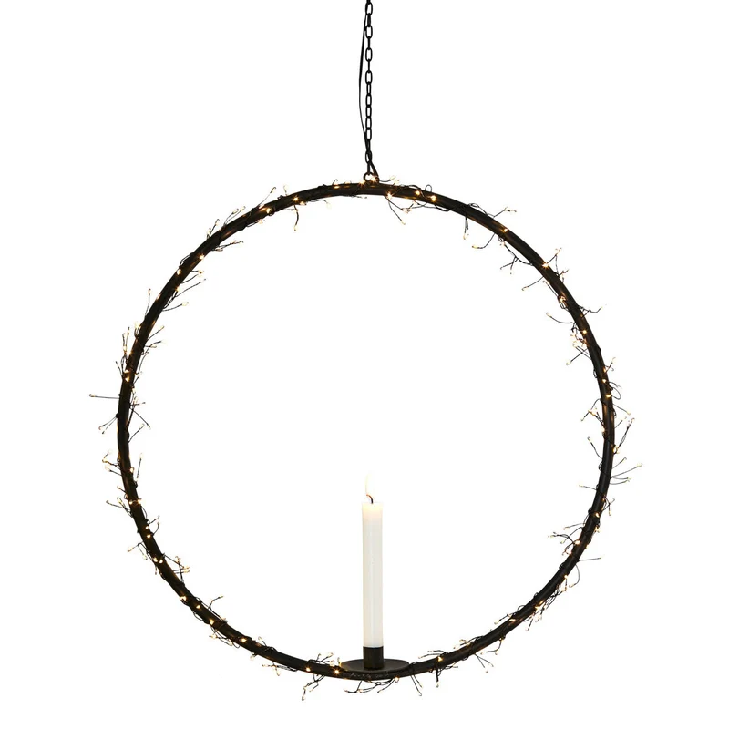 Dekoring mit Kerzenständer AXEL Eisen Schwarz 55 cm