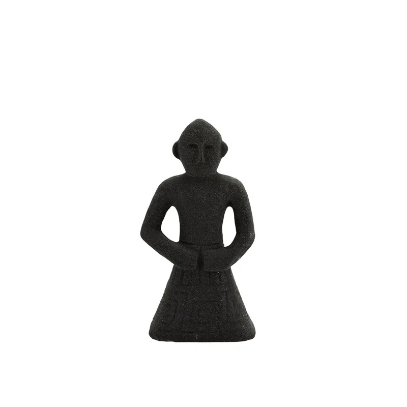 Figur Steingut Dekoration Schwarz 14,5 cm