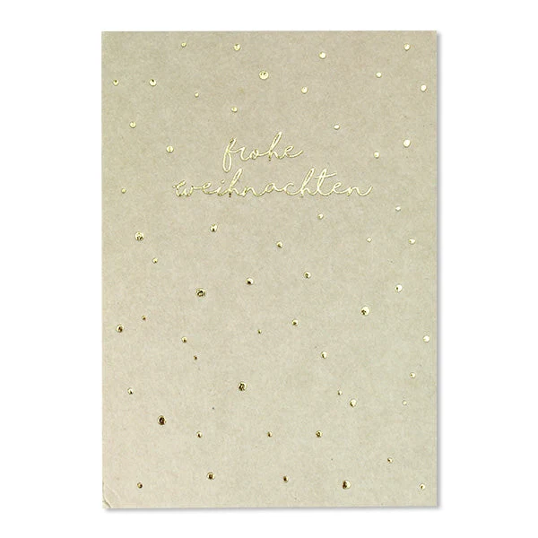 Frohe Weihnachten Postkarte Goldfolie Creme A6