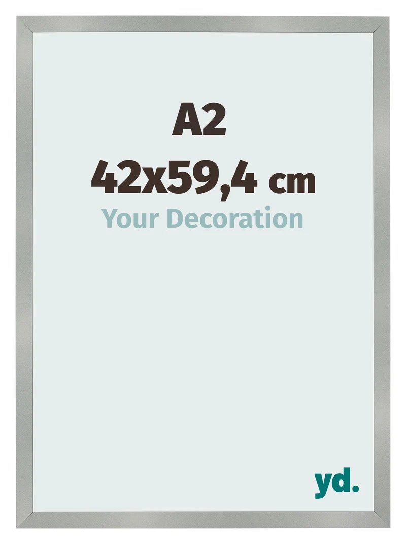 Bilderrahmen A2 - 42x59,4 cm - Aluminium Gebürstet - MDF - Bologna
