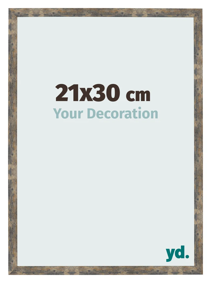 Bilderrahmen 21x30 cm - Blau Gold Meliert - MDF - Bologna
