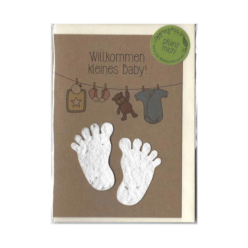 Babyfuss Grusskarte Geburt 10,5 x 14,8 cm