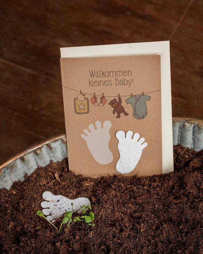 Babyfuss Grusskarte Geburt 10,5 x 14,8 cm