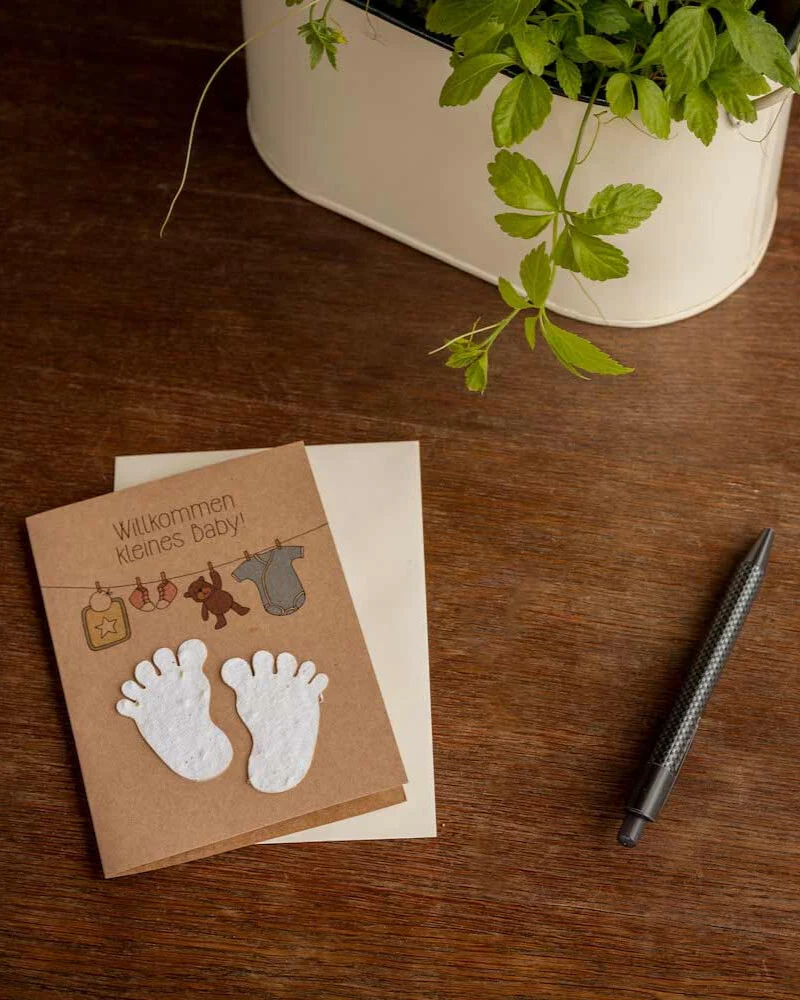Babyfuss Grusskarte Geburt 10,5 x 14,8 cm