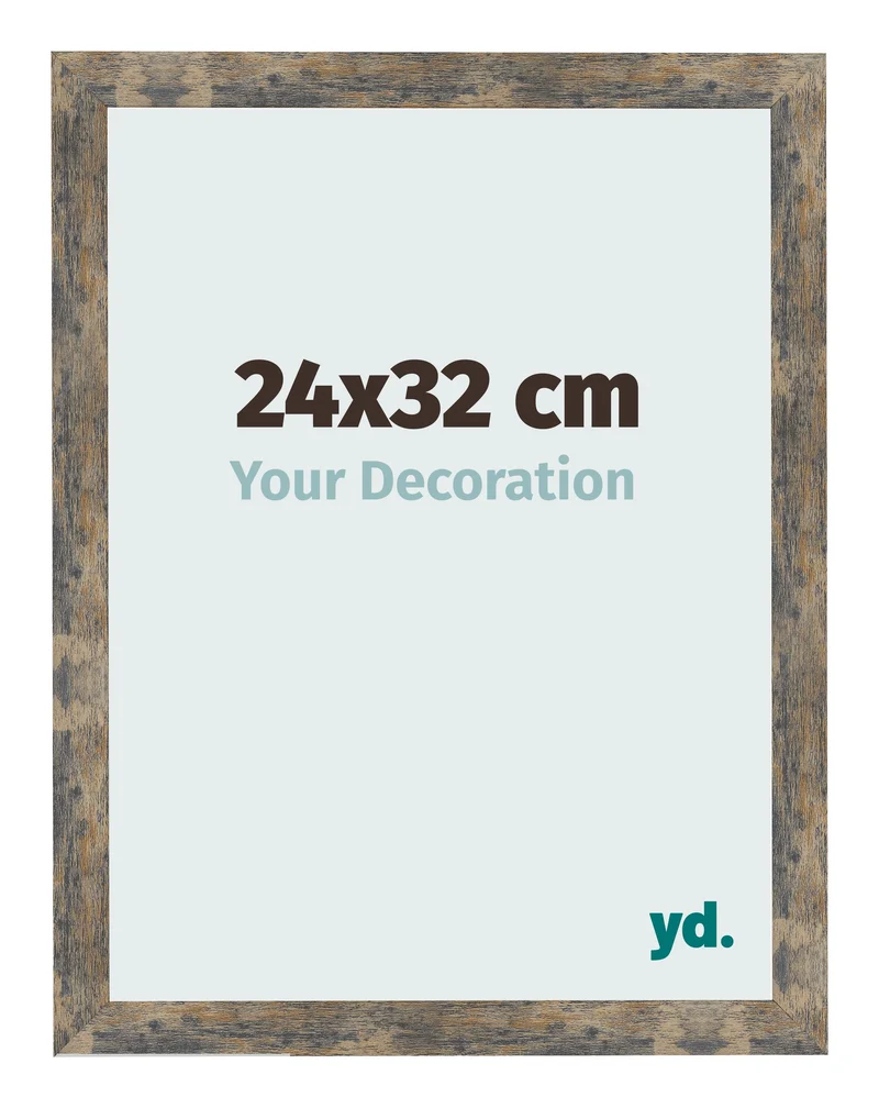 Bilderrahmen 24x32 cm - Blau Gold Meliert - MDF - Bologna