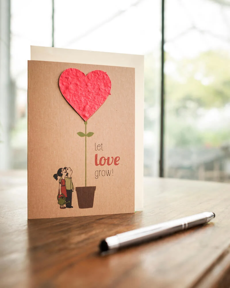 Let Love Grow Saatgut Grusskarte Hochzeit 10,5 x 14,8 cm