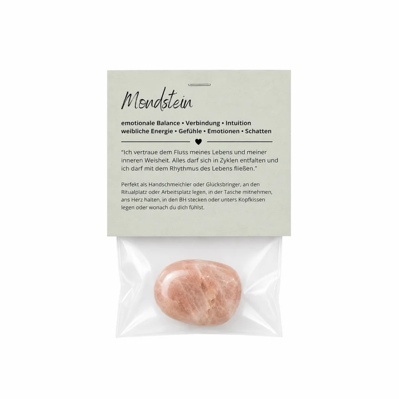 Pfirsich Mondstein - Geschenk
