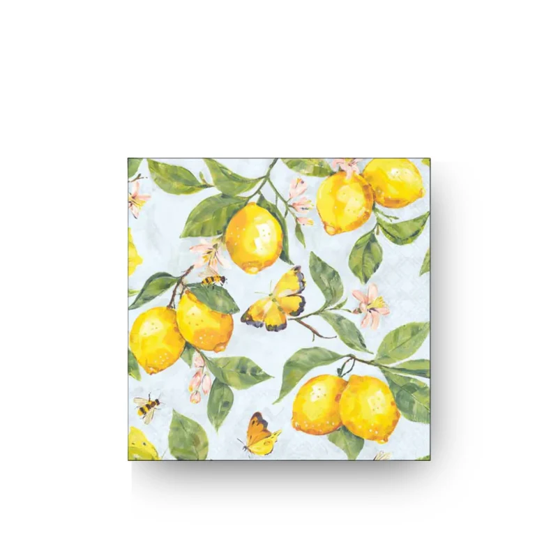 Papierserviette S - Fresh Lemons white