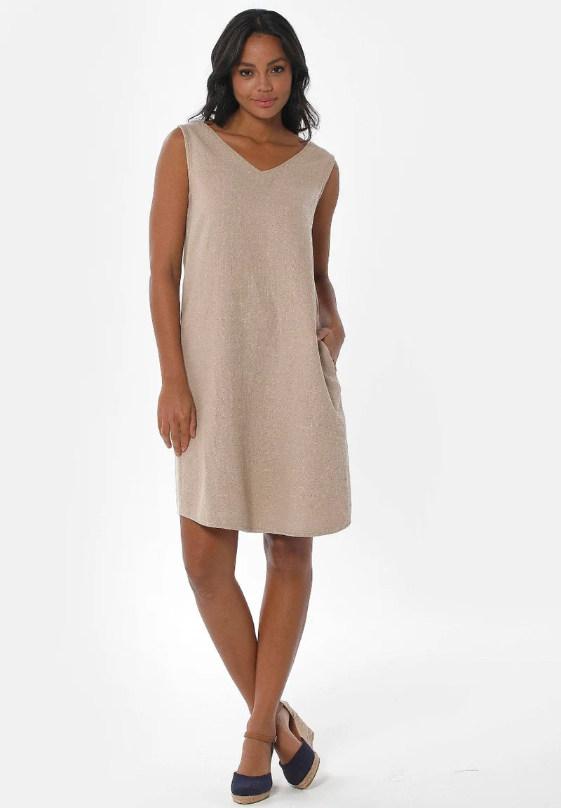 Kleid - LEYLA - Bio-Baumwolle Leinen-Gemisch