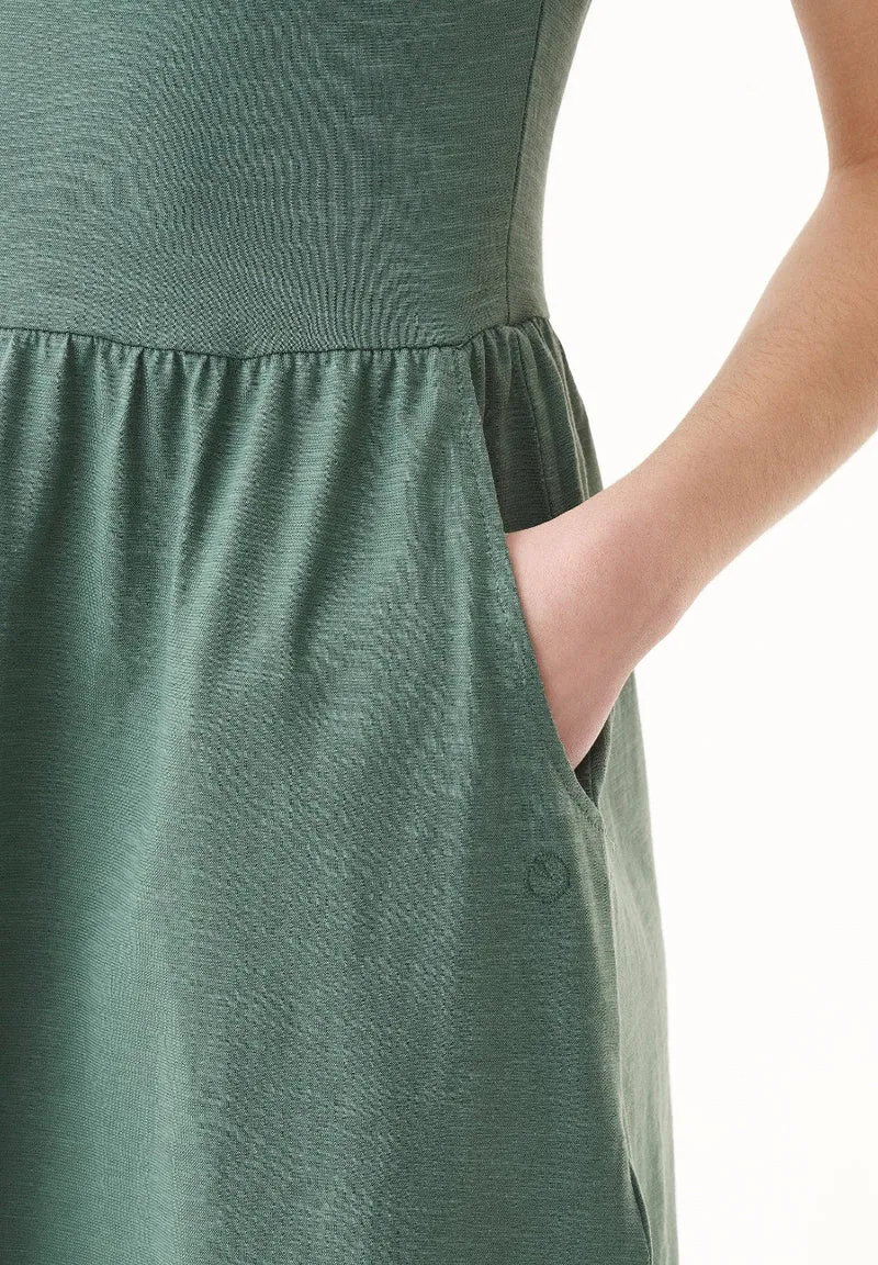 Kleid - SINA - Slub-Jersey Bio-Baumwolle - Green Tea