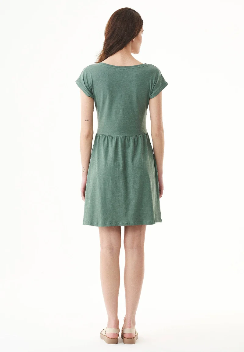 Kleid - SINA - Slub-Jersey Bio-Baumwolle - Green Tea
