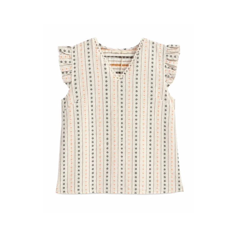 Bluse - IRIS - bestickt Baumwolle Leinen