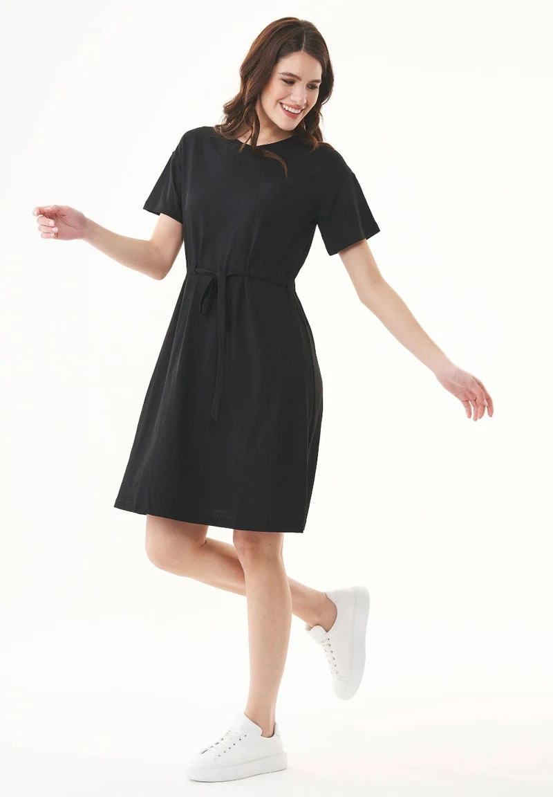 Kleid - SINA - Jersey Bio Baumwolle schwarz