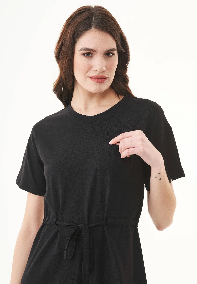 Kleid - SINA - Jersey Bio Baumwolle schwarz