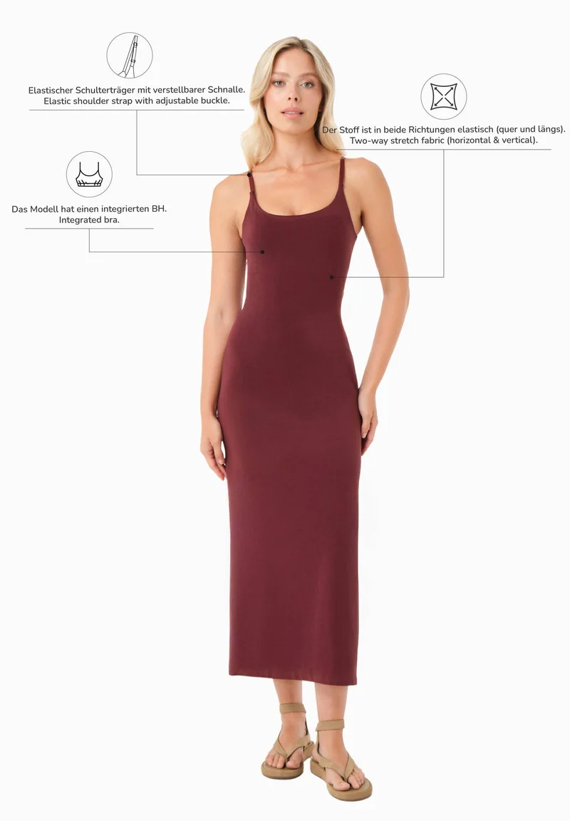 Kleid - DIANNA - Bio-Baumwolle - Bordeaux B-Ware
