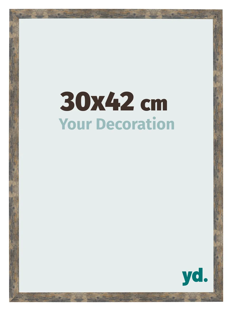 Bilderrahmen 30x42 cm - Blau Gold Meliert - MDF - Bologna