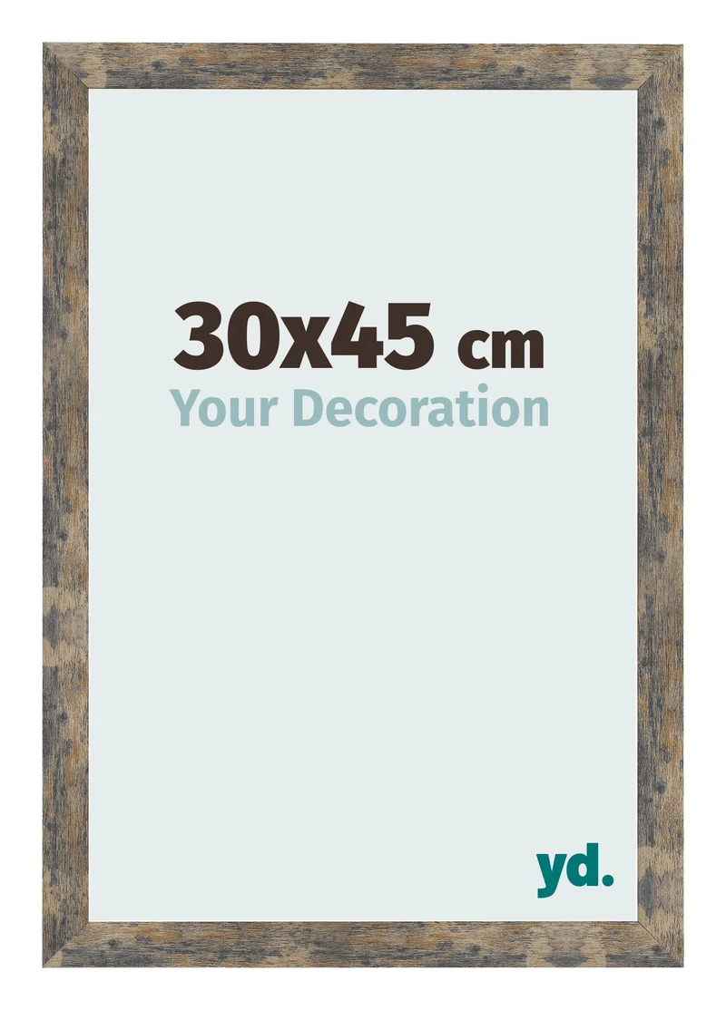 Bilderrahmen 30x45 cm - Blau Gold Meliert - MDF - Bologna