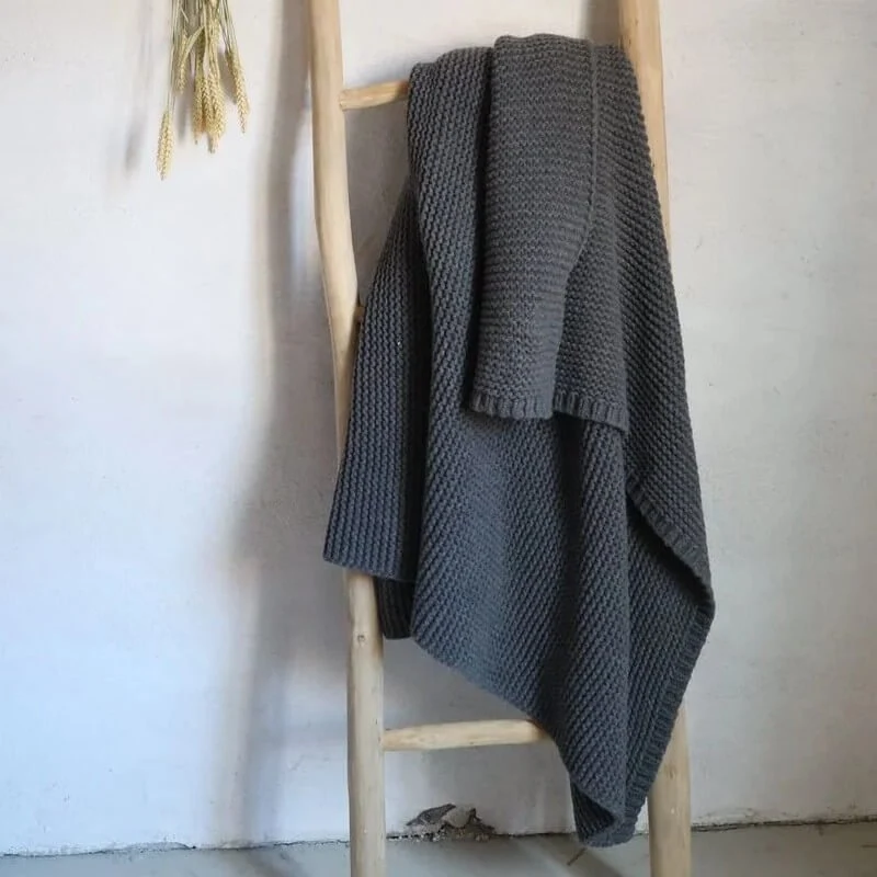 Dickgestrickte Plaid Decke York