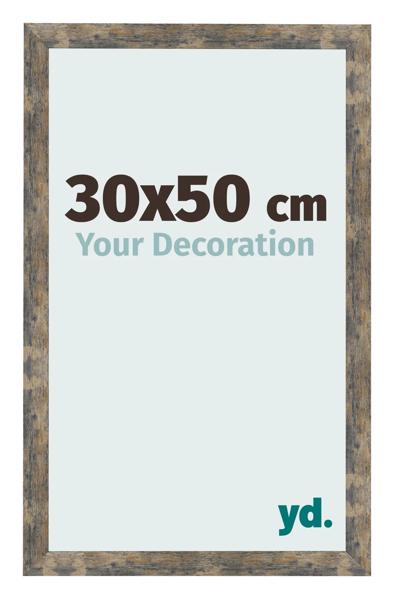 Bilderrahmen 30x50 cm - Blau Gold Meliert - MDF - Bologna