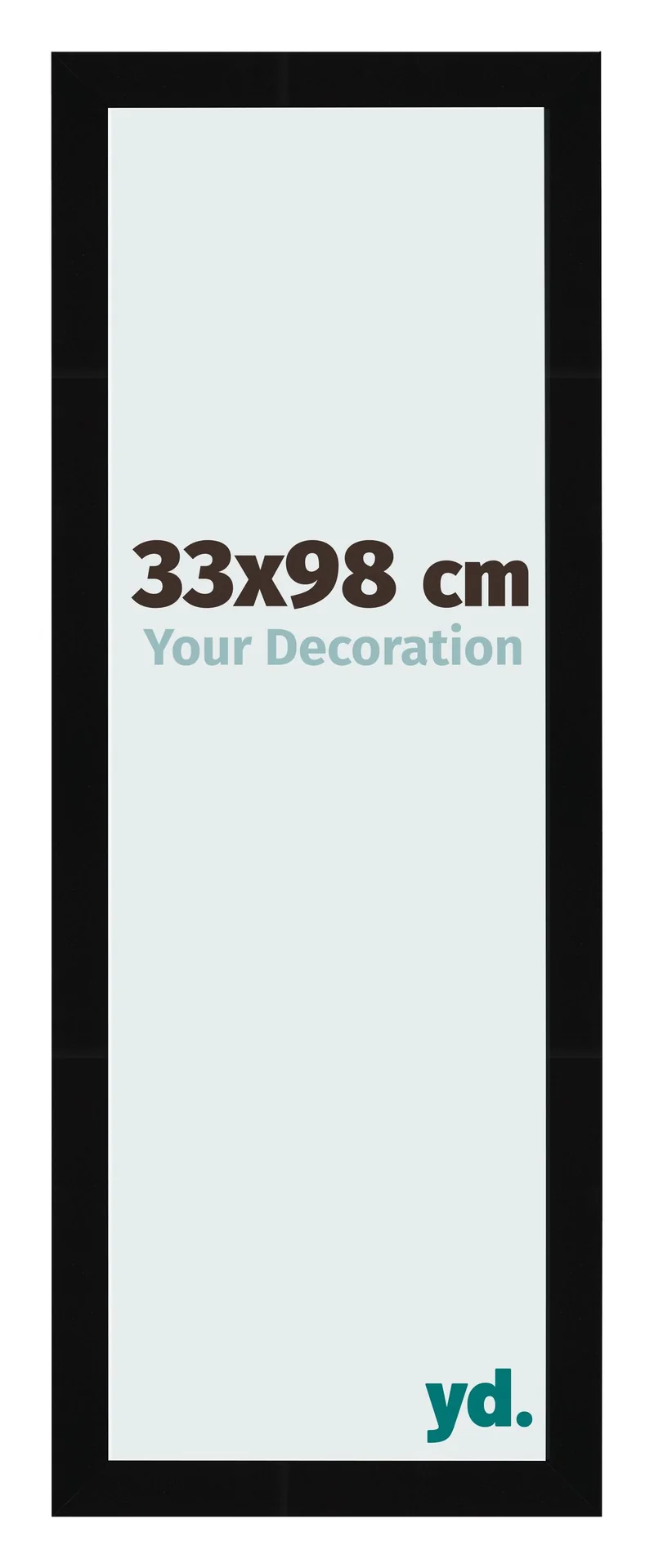 Bilderrahmen 33x98 cm - Schwarz Hochglanz - MDF - Bologna