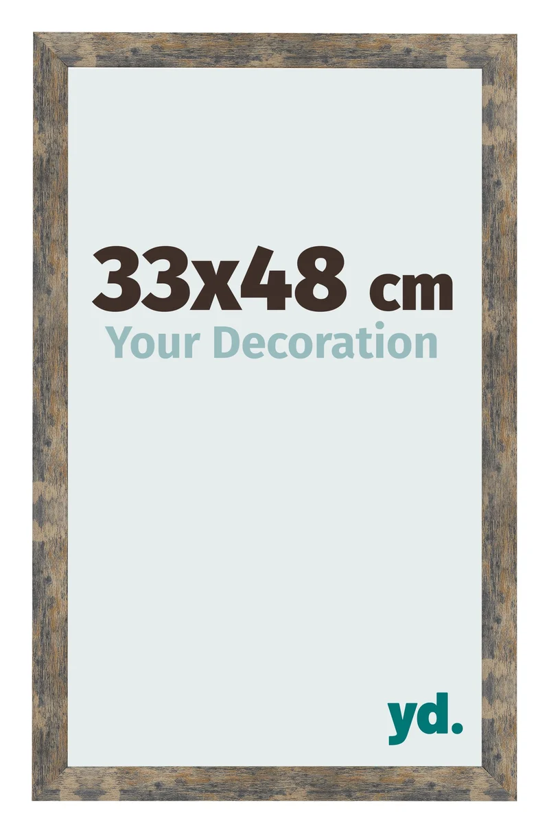 Bilderrahmen 33x48 cm - Blau Gold Meliert - MDF - Bologna