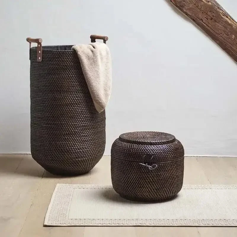 Rattan Korb mit Deckel Cino