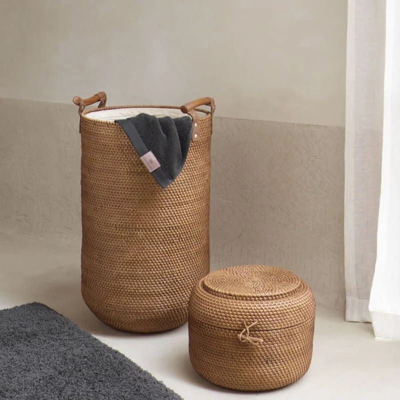 Rattan Korb mit Deckel Cino