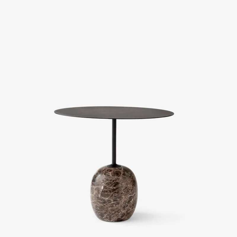 Beistelltisch Lato LN9 oval Warm Black/Emperador - &Tradition