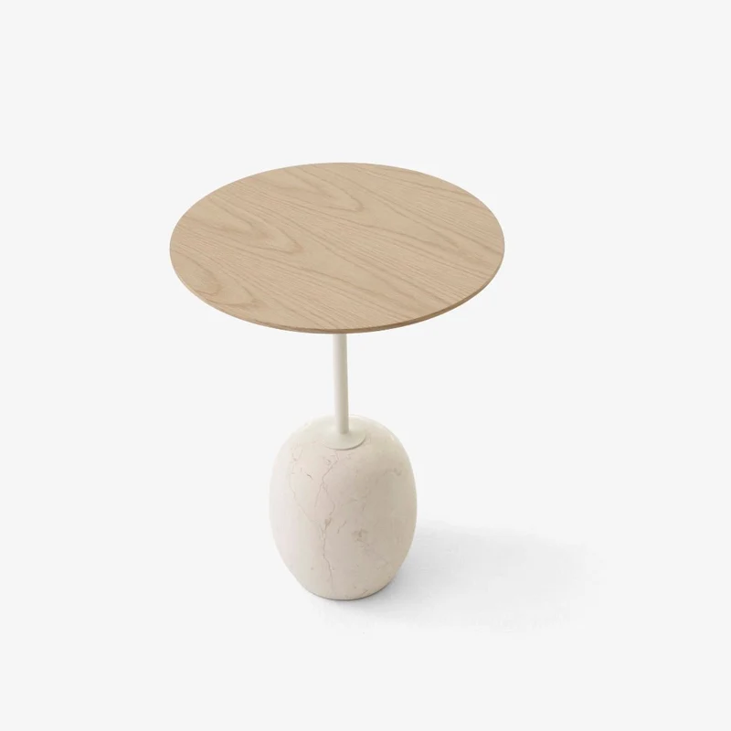 Beistelltisch Lato LN8 rund Lacquered Oak/Crema Diva - &Tradition
