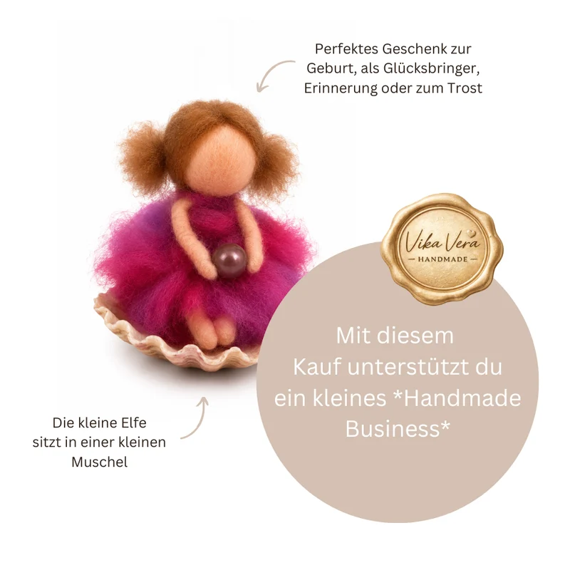 Filzengel - Elfi Meeresflüsterin - pink