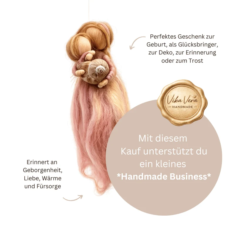Filzengel - "Sanfte Geborgenheit" Mutter mit Kind Rosa