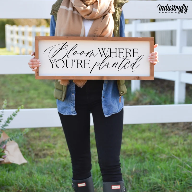 Landhaus Schild | Bloom where you're planted