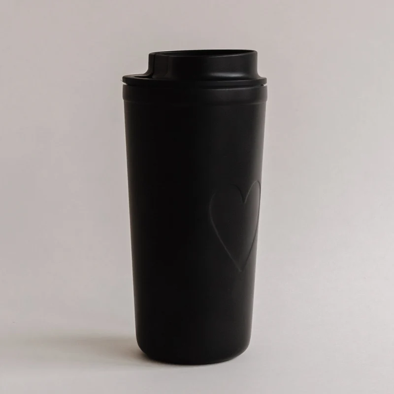 To go Becher - Herz schwarz
