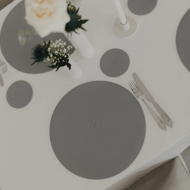Platzset - Herz grau - wendbar