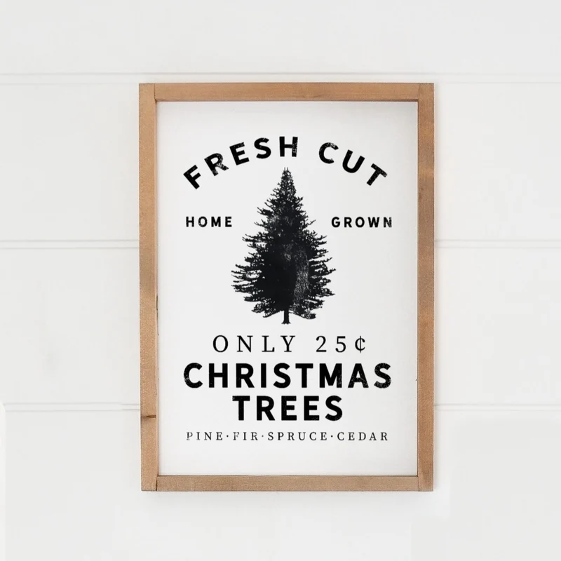 Landhaus Schild | Fresh cut christmas trees