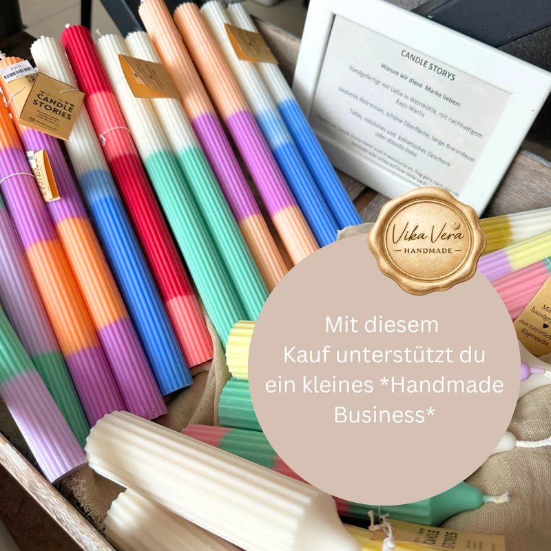 Stabkerze - Riffel - versch. Farben